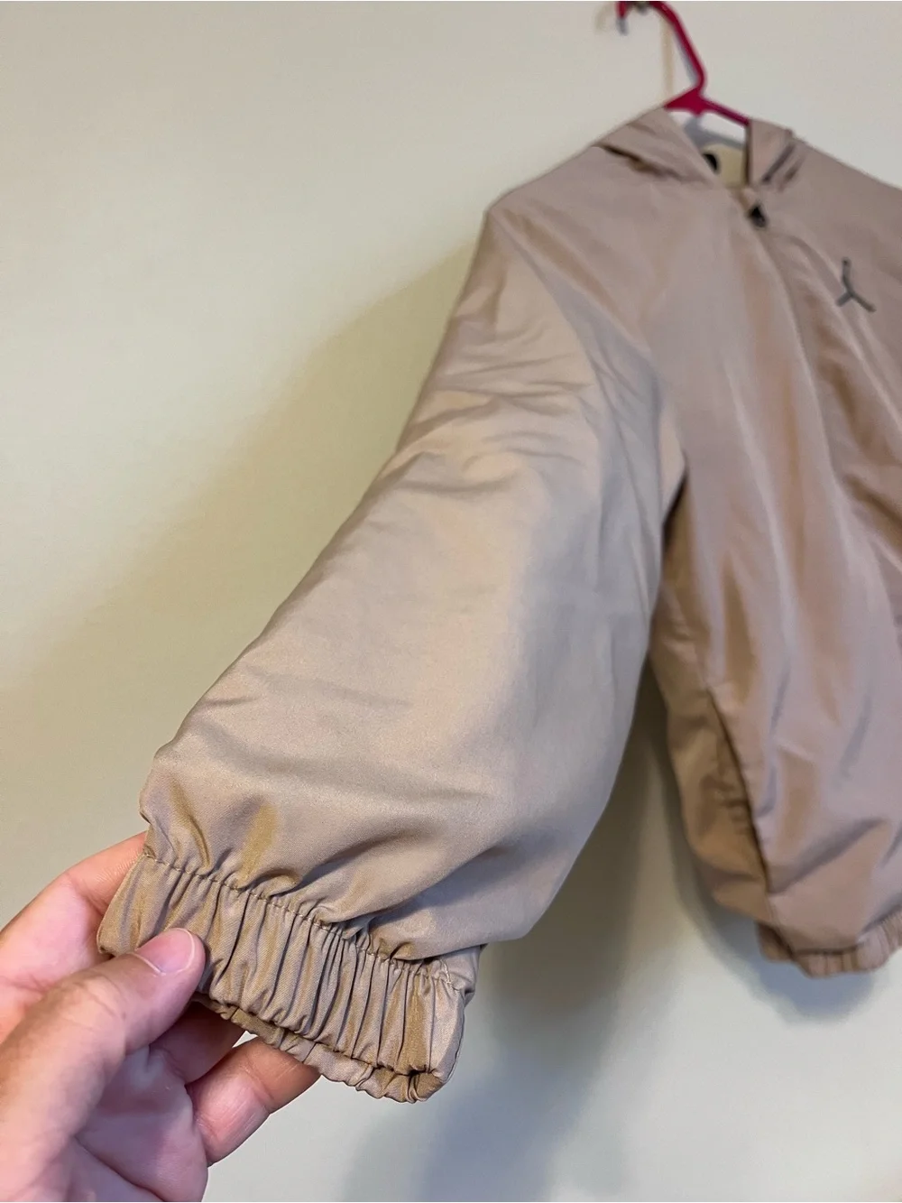 Boys Jordan Hooded Windbreaker Jacket in Tan/Hemp Colorway